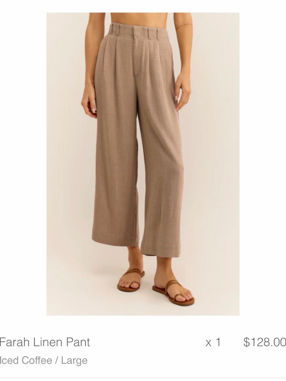 Z-Supply Farah Wide-Leg Linen Pants in Iced Coffee Tan